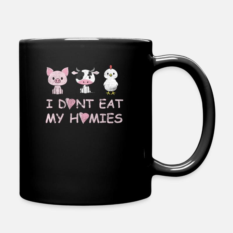 Veganer Veganerin vegetarisch - Tasse einfarbig - Schwarz