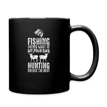 Fishing and hunting angler hunters - Full Colour Mug - black - Right