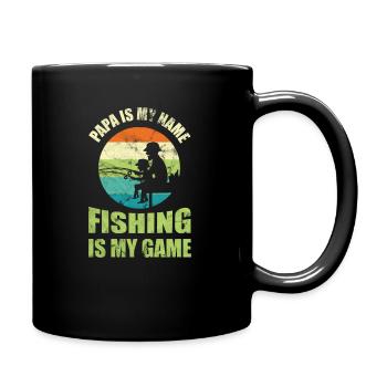 Angeln Angler Fischen Hobby - Tasse einfarbig - Schwarz - Rechts