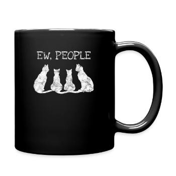 Katzen Katze Miezekatzen Geschenk - Tasse einfarbig - Schwarz - Rechts