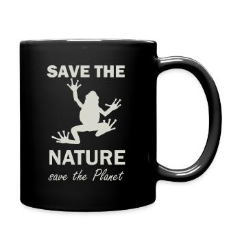 save the nature save the planet naturschutz - Mug uni - noir - Droite