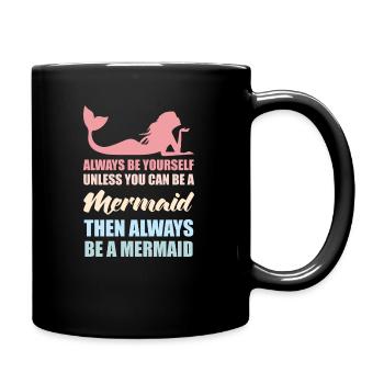 Meerjungfrau Meerjungfrauen Geschenk - Tasse einfarbig - Schwarz - Rechts
