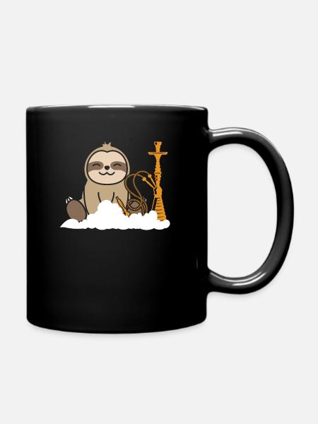 Shisha Chillen Faultier Geschenk - Tasse einfarbig - Schwarz