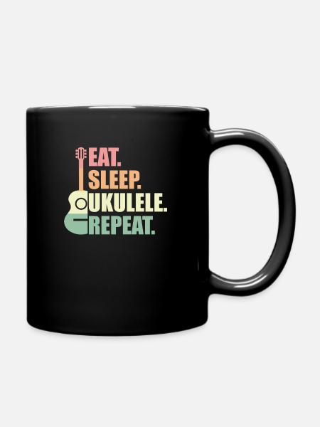 Ukulele Retro Geschenk - Tasse einfarbig - Schwarz