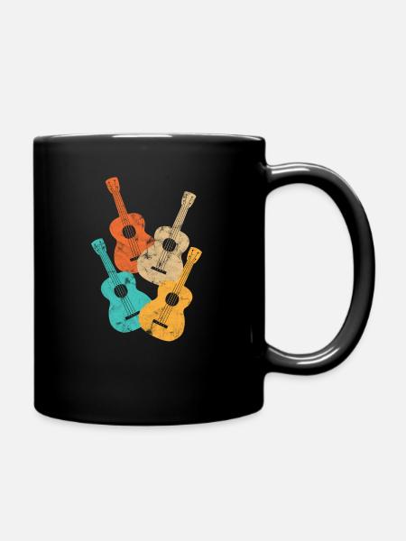 Ukulele Retro - Full Colour Mug - black