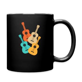 Ukulele Bunt Musiker - Tasse einfarbig - Schwarz - Rechts