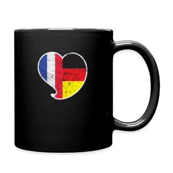 Cadeau d'amour de coeur France & Allemagne - Mug uni - noir - Droite