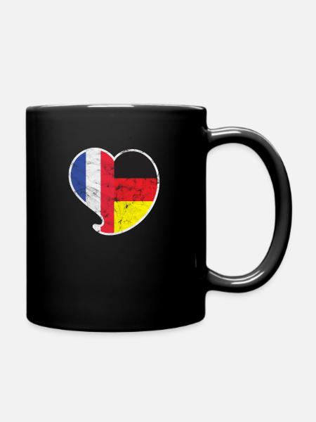 Cadeau d'amour de coeur France & Allemagne - Mug uni - noir