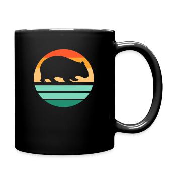 Wombats Tier - Tasse einfarbig - Schwarz - Rechts