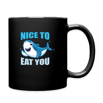 Hai Haifisch - Tasse einfarbig - Schwarz - Rechts
