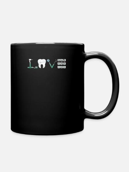 Zahnarzt Lächeln Zahnarzthelfer - Tasse einfarbig - Schwarz
