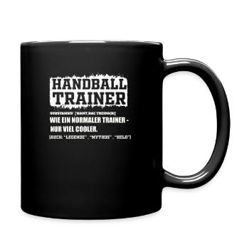Handball Trainer - Tasse einfarbig - Schwarz - Rechts