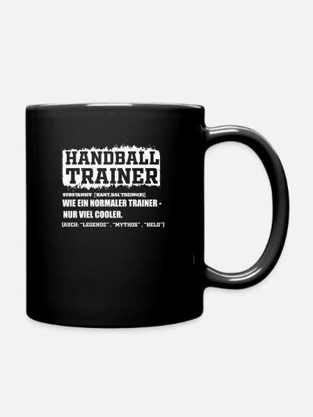 Handball Trainer - Tasse einfarbig - Schwarz
