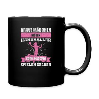 Sports de fille de handball - Mug uni - noir - Droite
