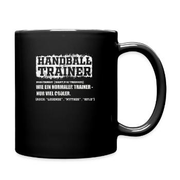 Handball Trainer - Tasse einfarbig - Schwarz - Rechts