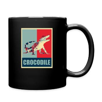 Krokodil Alligator - Tasse einfarbig - Schwarz - Rechts