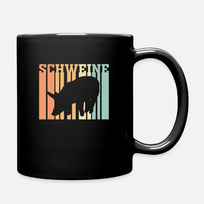 Schwein Schweine Schweinchen - Tasse einfarbig - Schwarz