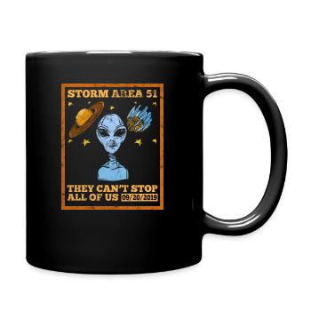 Alien UFO - Full Colour Mug - black - Right