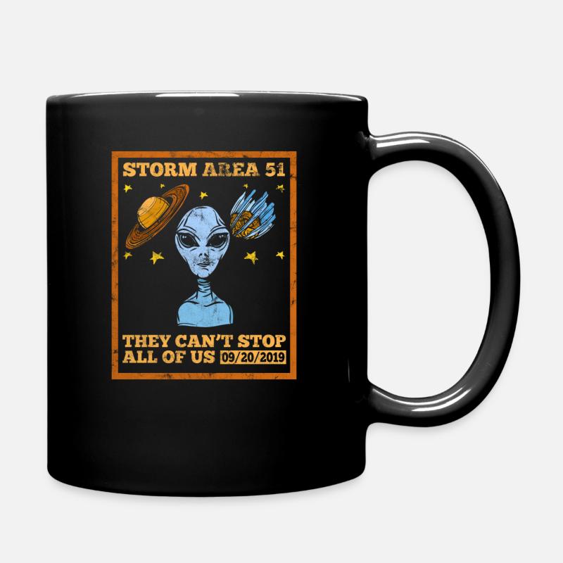 Alien UFO - Tasse einfarbig - Schwarz