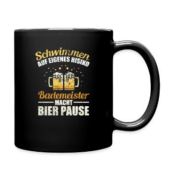 Lifeguard swimming beer gift - Full Colour Mug - black - Right