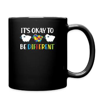 Autismus - Puzzle Schaf - Tasse einfarbig - Schwarz - Rechts
