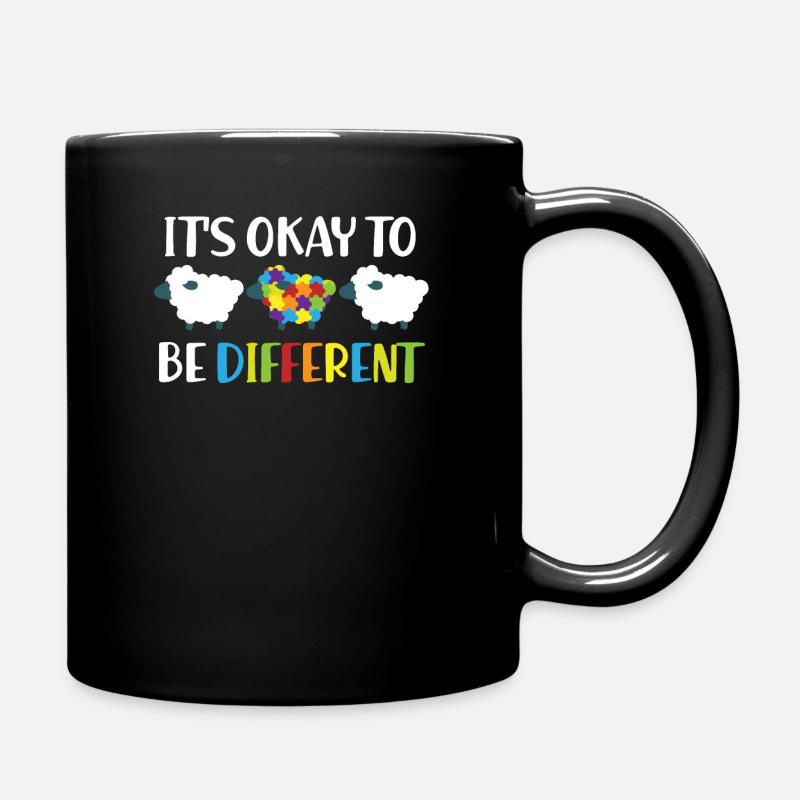 Autismus - Puzzle Schaf - Tasse einfarbig - Schwarz