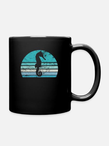 Hippocampes mer créatures souvenirs de vacances - Mug uni - noir