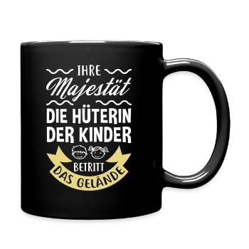 Die Hüterin der Kinder betritt das Gelände - Tasse einfarbig - Schwarz - Rechts