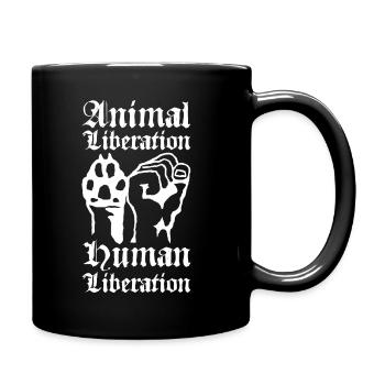Animal Liberation Human Liberation - Tasse einfarbig - Schwarz - Rechts