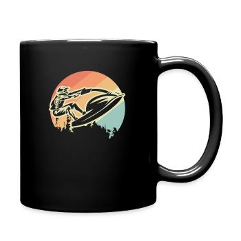Jetski Retro - Tasse einfarbig - Schwarz - Rechts