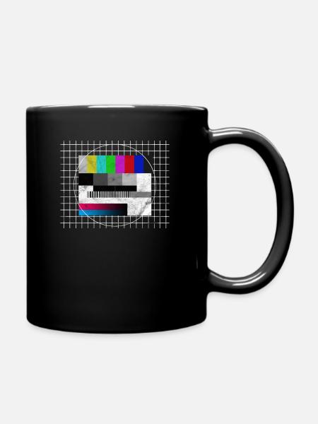 TV Testbild Retro 80er Jahre Kostüm - Tasse einfarbig - Schwarz