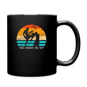 Muay Thai Thaiboxen - Tasse einfarbig - Schwarz - Rechts