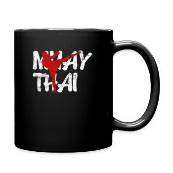 Muay Thai Kampfkunst - Tasse einfarbig - Schwarz - Rechts