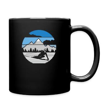 Ski Alpin Winter Berge Skifahren - Tasse einfarbig - Schwarz - Rechts