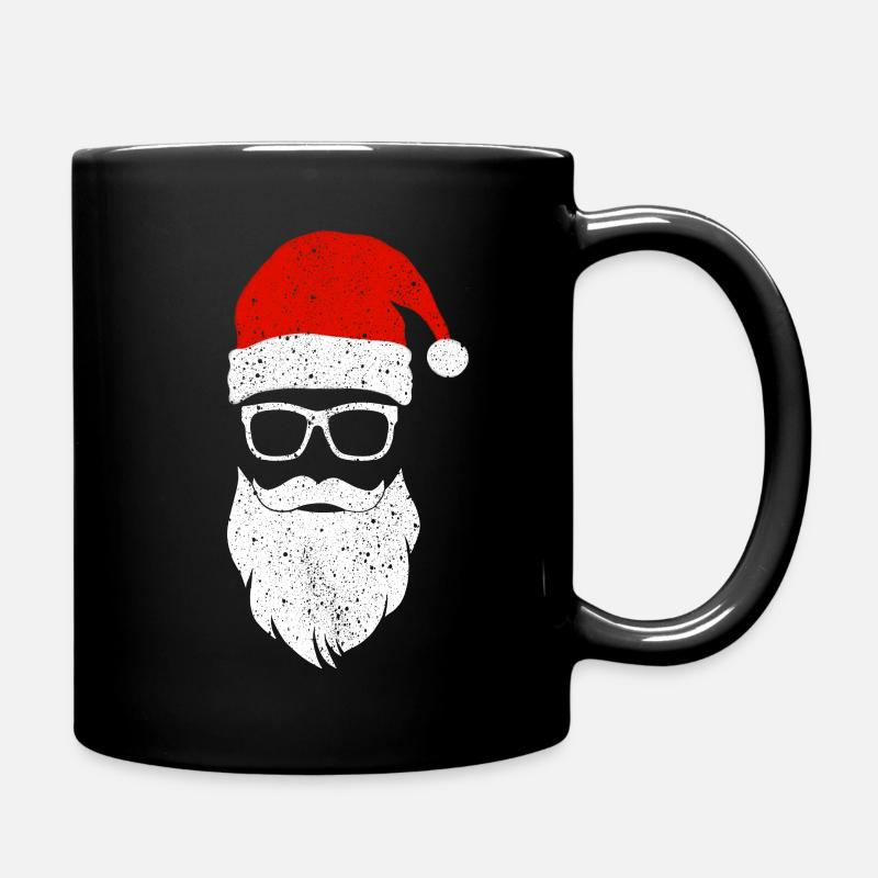Nerdy Hipster Weihnachtsmann Xmas Humor - Tasse einfarbig - Schwarz