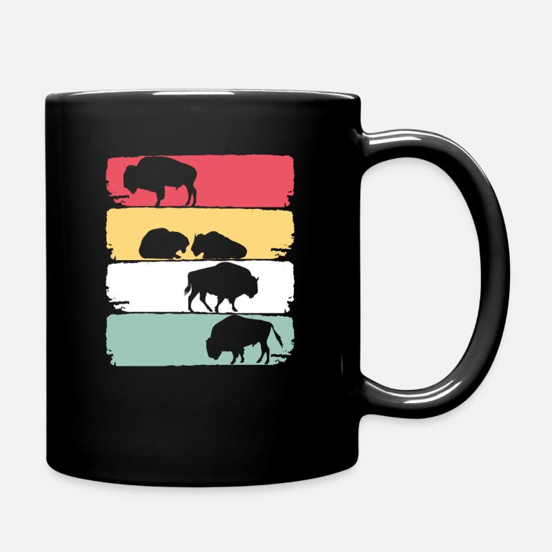 Amerikanischer Bison Zootier - Tasse einfarbig - Schwarz