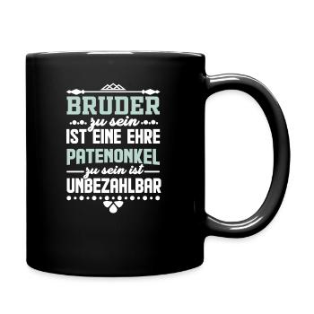 Patenonkel Bruder Onkel Geschenkidee - Tasse einfarbig - Schwarz - Rechts