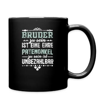 Patenonkel Bruder Taufe Geschenk - Tasse einfarbig - Schwarz - Rechts