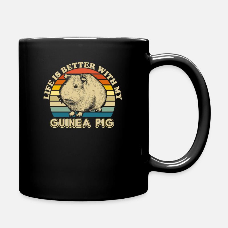 Idée de cadeau rétro pour animal de compagnie cochon d'Inde - Mug uni - noir