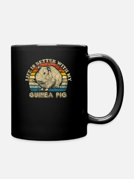 Meerschweinchen Guinea Nager Geschenkidee - Tasse einfarbig - Schwarz
