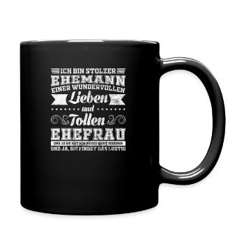Ehemann lustiges Sprüche Geschenk - Tasse einfarbig - Schwarz - Rechts