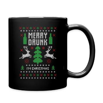 Beer booze christmas ugly christmas funny - Full Colour Mug - black - Right
