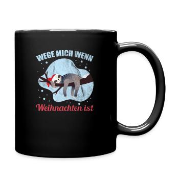 Lustiges Faultier Weihnachten Outfit - Tasse einfarbig - Schwarz - Rechts