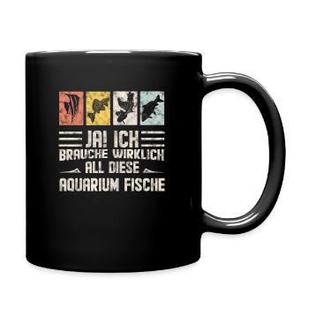 Aquarium Fisch Aquarianer - Tasse einfarbig - Schwarz - Rechts