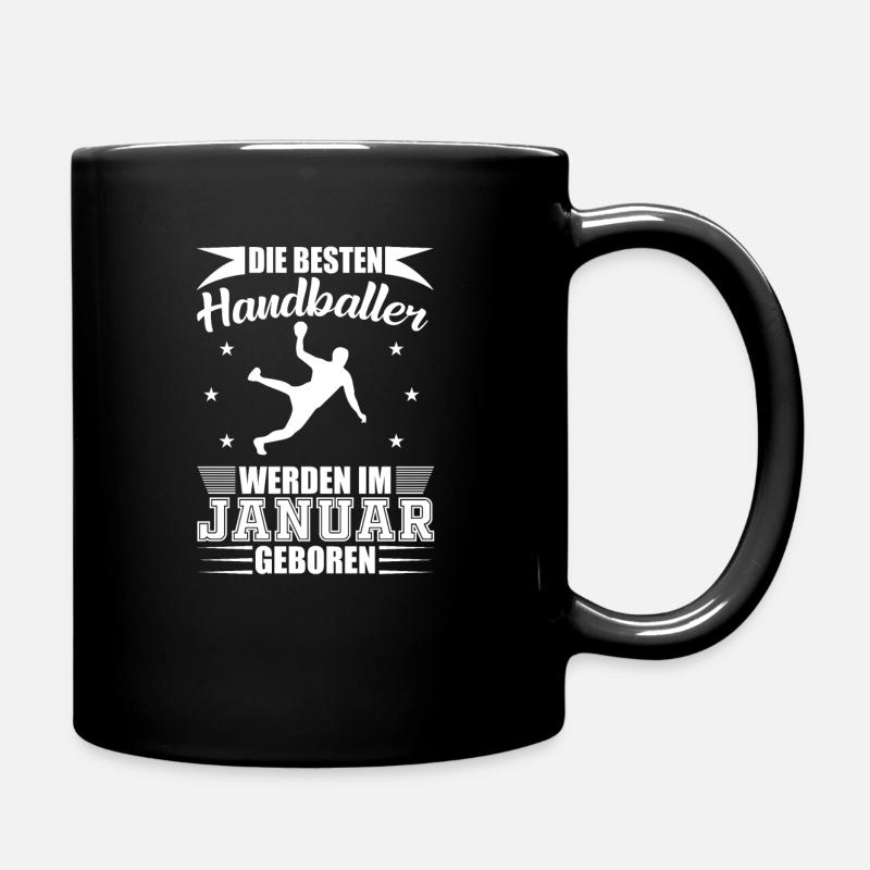 Handball Handballer Geburtstag Januar Geschenk - Tasse einfarbig - Schwarz