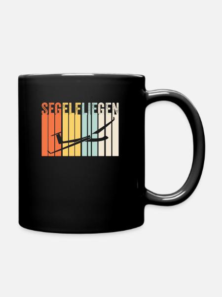 Segelfliegen Retro Geschenk Motiv - Tasse einfarbig - Schwarz