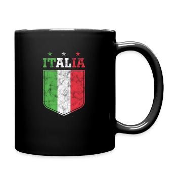 Italia Italian flag coat of arms - Full Colour Mug - black - Right