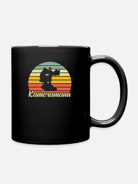 Kameramann Kameraführung Retro Geschenk - Tasse einfarbig - Schwarz