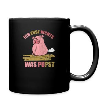 Vegan Veganer Tierschutz - Tasse einfarbig - Schwarz - Rechts