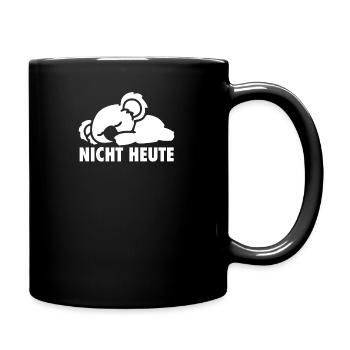 Koala Faul chillen nicht heute Sprüche Geschenk - Tasse einfarbig - Schwarz - Rechts